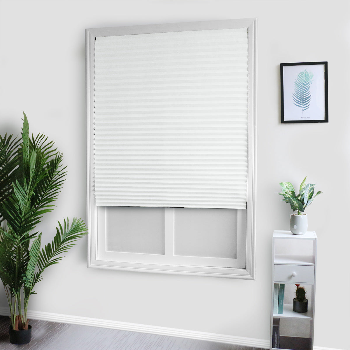 Self Adhesive Blind Balcony Shades Curtains, 1 Panel, White, 60*150cm/60*180cm/90*150cm/90*180cm