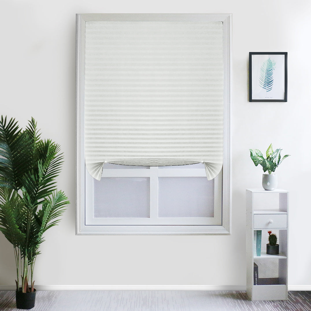 Self Adhesive Blind Balcony Shades Curtains, 1 Panel, White, 60*150cm/60*180cm/90*150cm/90*180cm