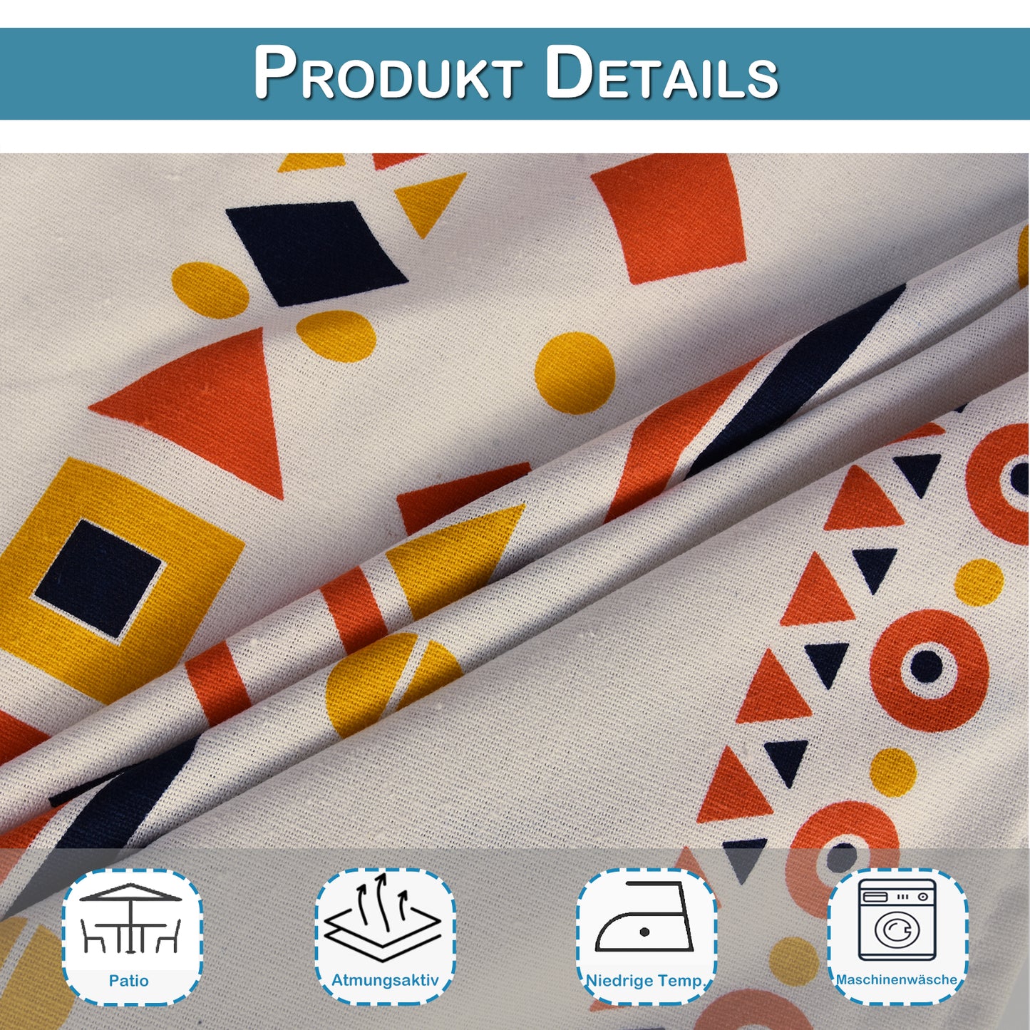 2er Set Vintage Boho Outdoor Vorhänge – Wasserdicht für Terrasse und Garten