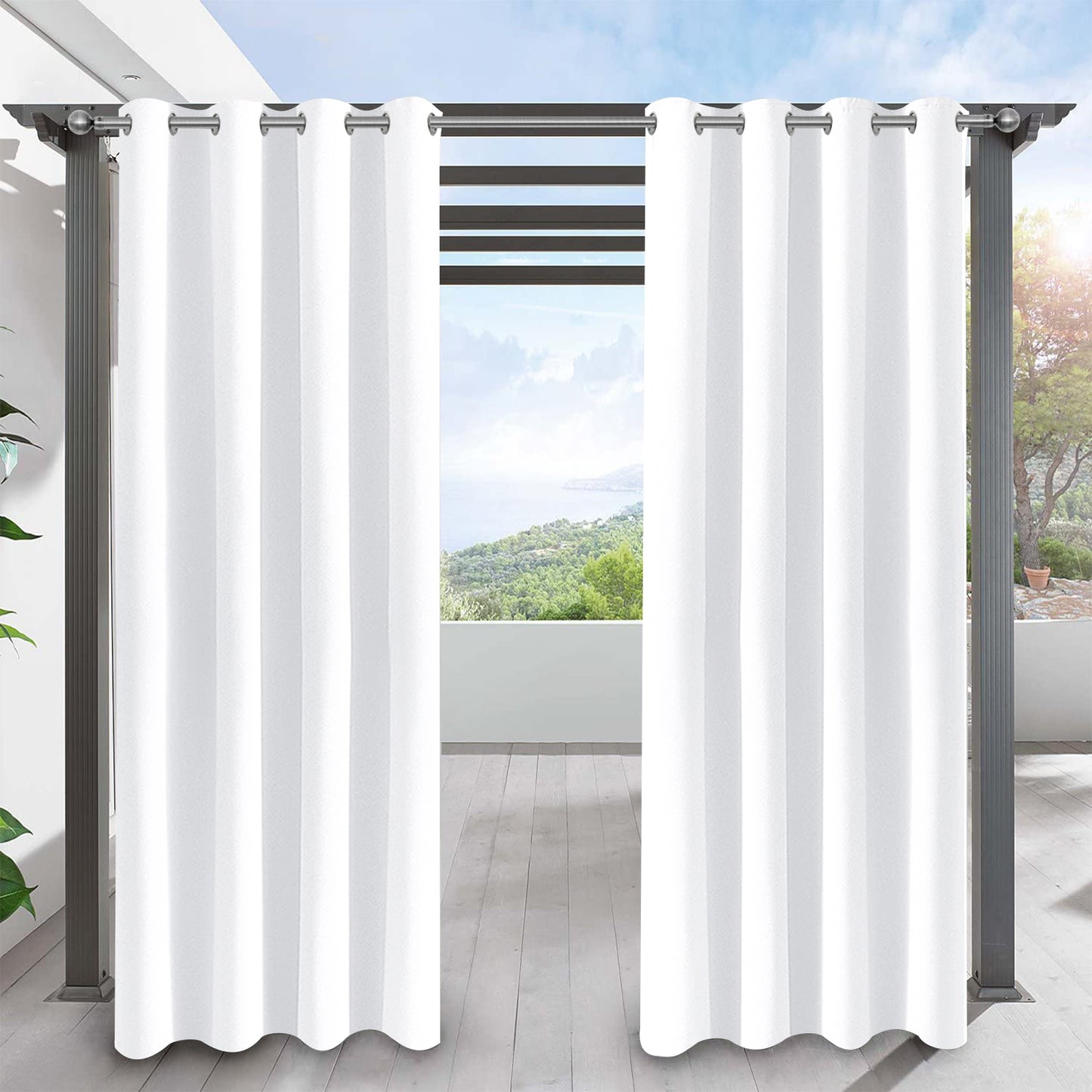 Rideau imperméable pour patio extérieur