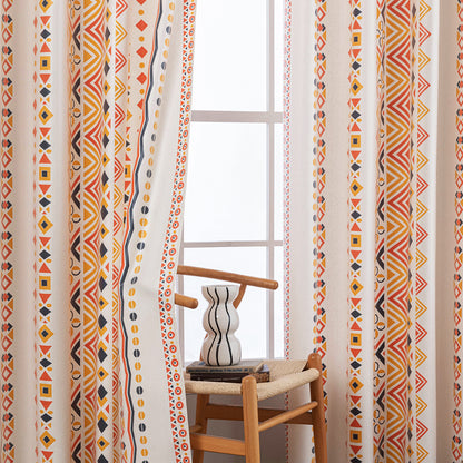 2er Set Vintage Boho Outdoor Vorhänge – Wasserdicht für Terrasse und Garten