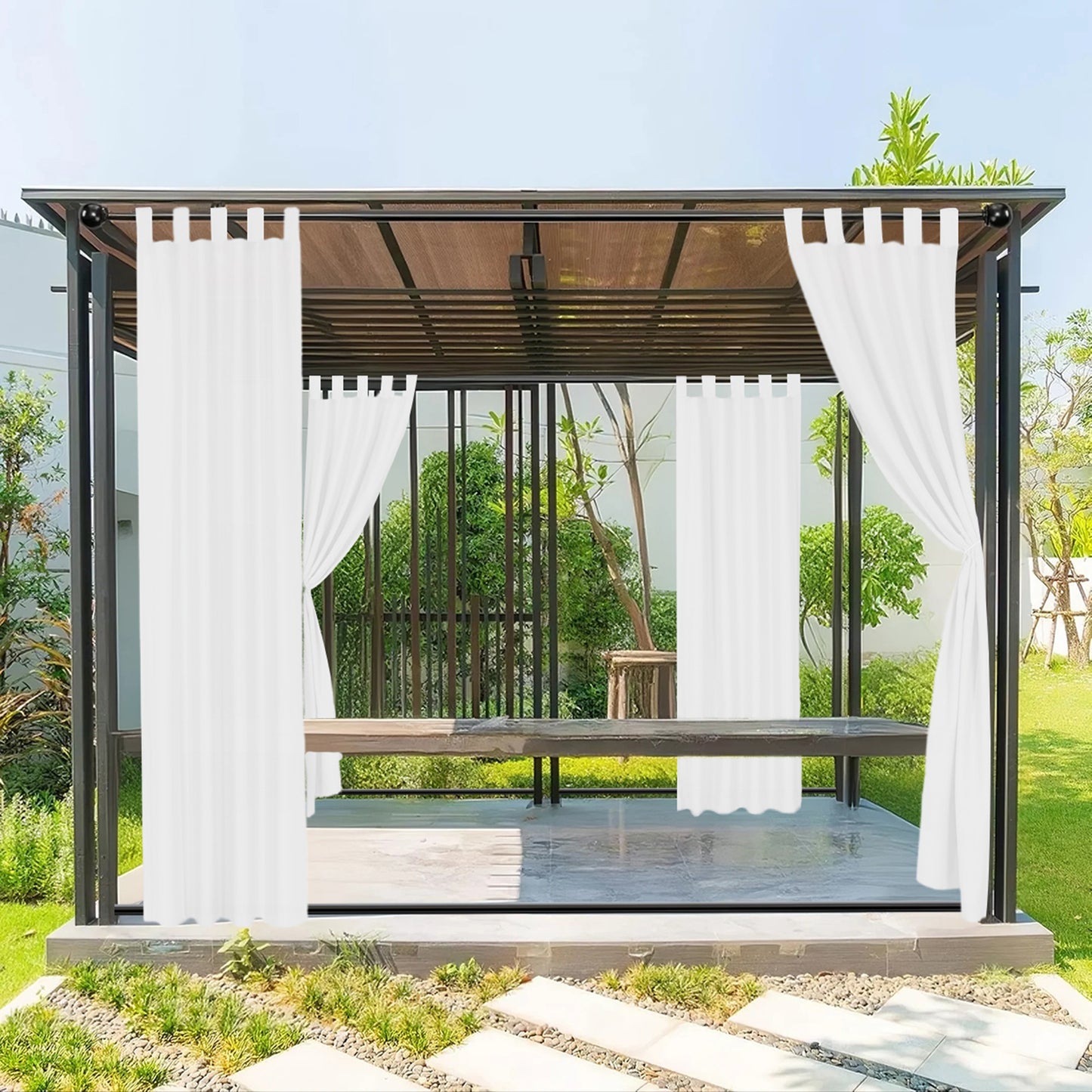 Wasserabweisender und Windstabiler Outdoor Vorhang für Terrasse und Garten