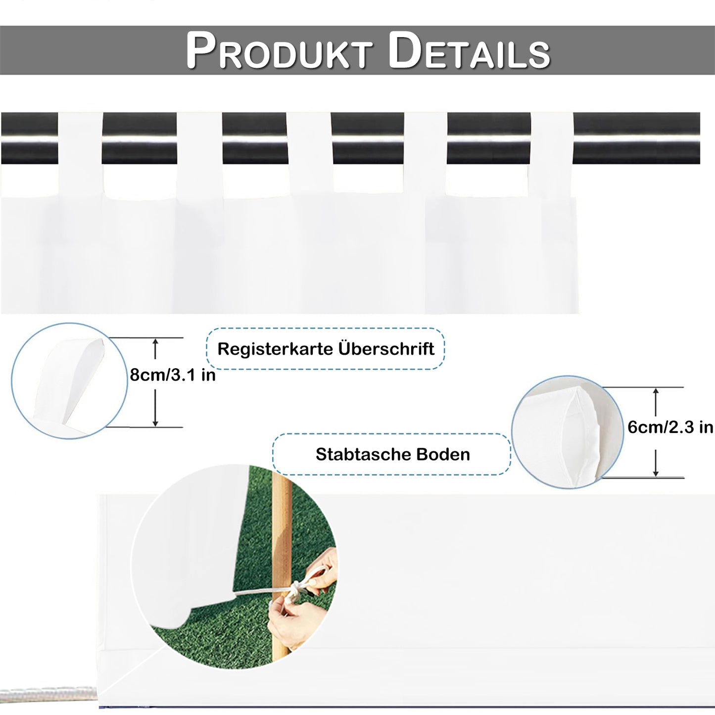Wasserabweisender und Windstabiler Outdoor Vorhang für Terrasse und Garten