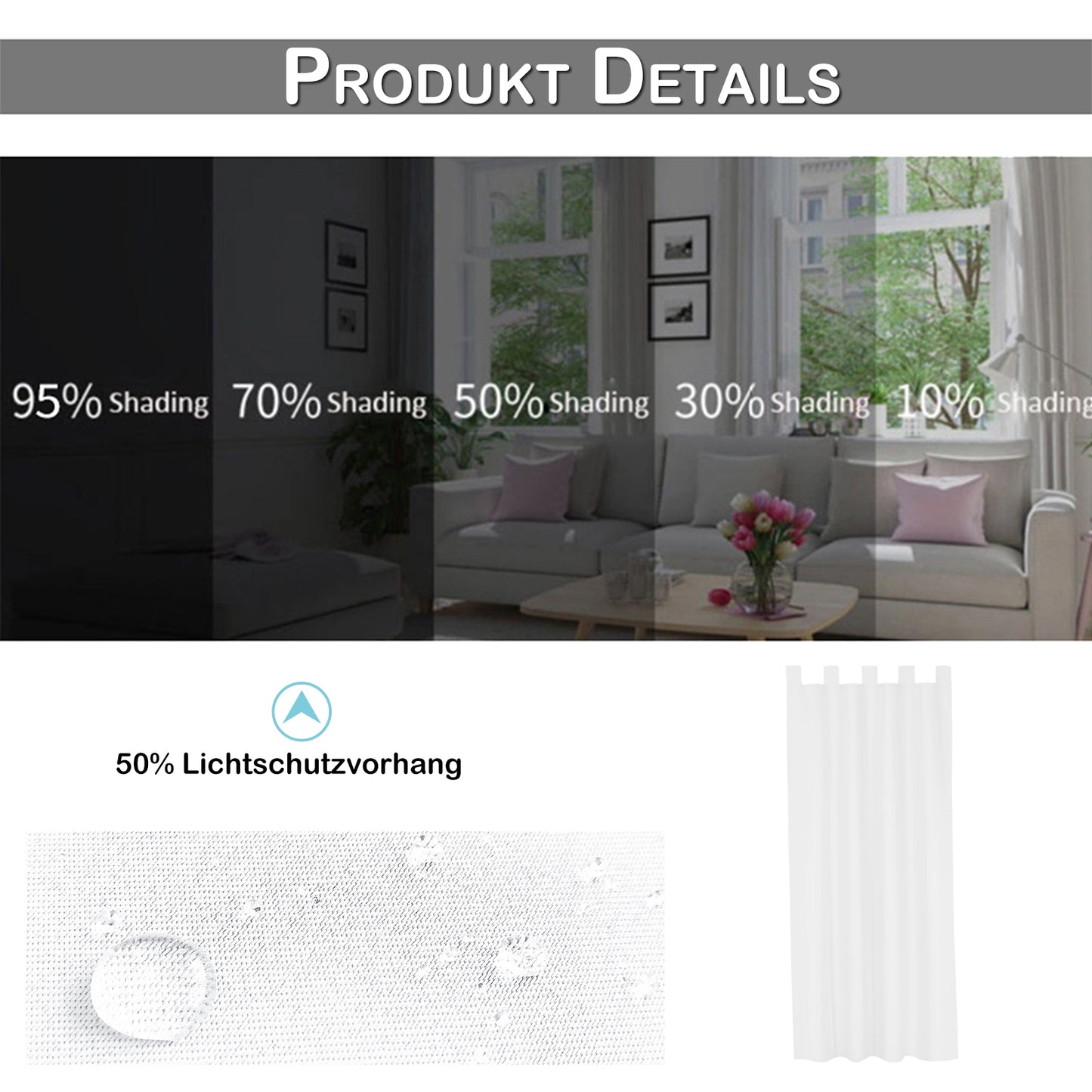 Wasserabweisender und Windstabiler Outdoor Vorhang für Terrasse und Garten