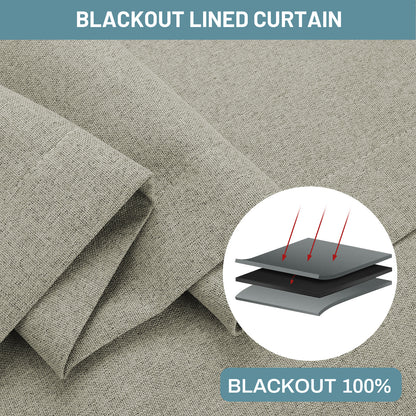 100% Blackout Linen Curtain