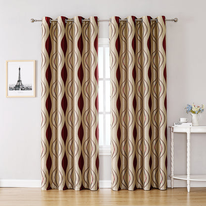 Rideaux géométriques, 1 panneau, rouge, 100*130cm/100*250cm/140*260cm