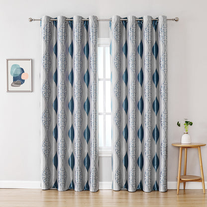 Geometric Curtains, 1 Panel, Blue, 100*130cm/100*250cm/140*260cm