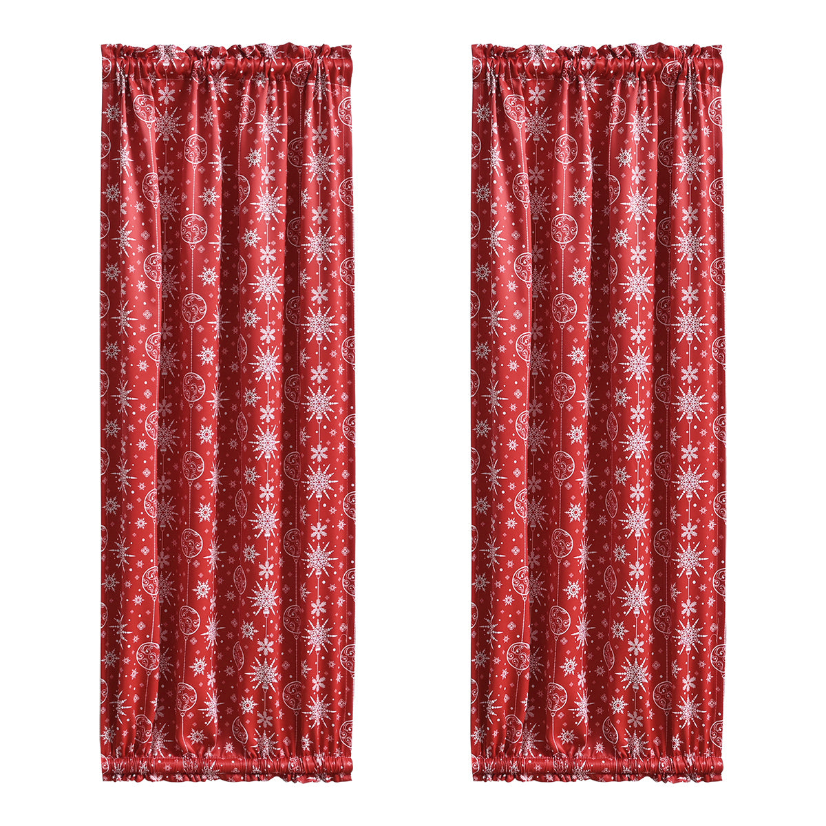 Rideaux occultants imprimés de Noël, 1 panneau, flocon de neige, 83 x 183 cm