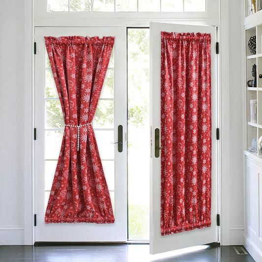 Christmas Printed Blackout Curtains, 1 Panel, Snwoflake, 83x183cm