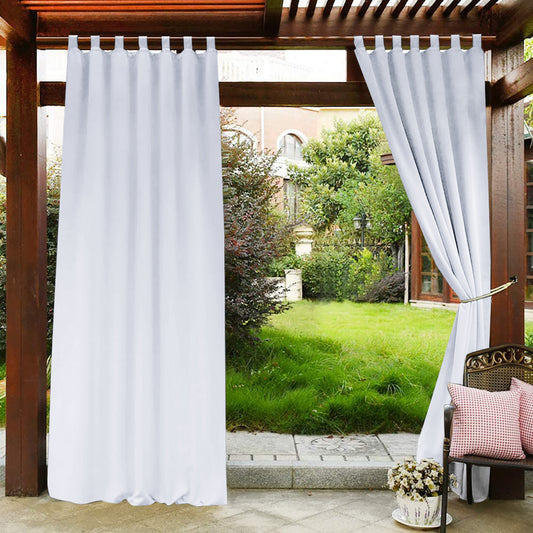 Home Patio 100% Blackout Curtain Outdoor, 1 Panel, White, 132x183cm/32x213cm/132x241cm