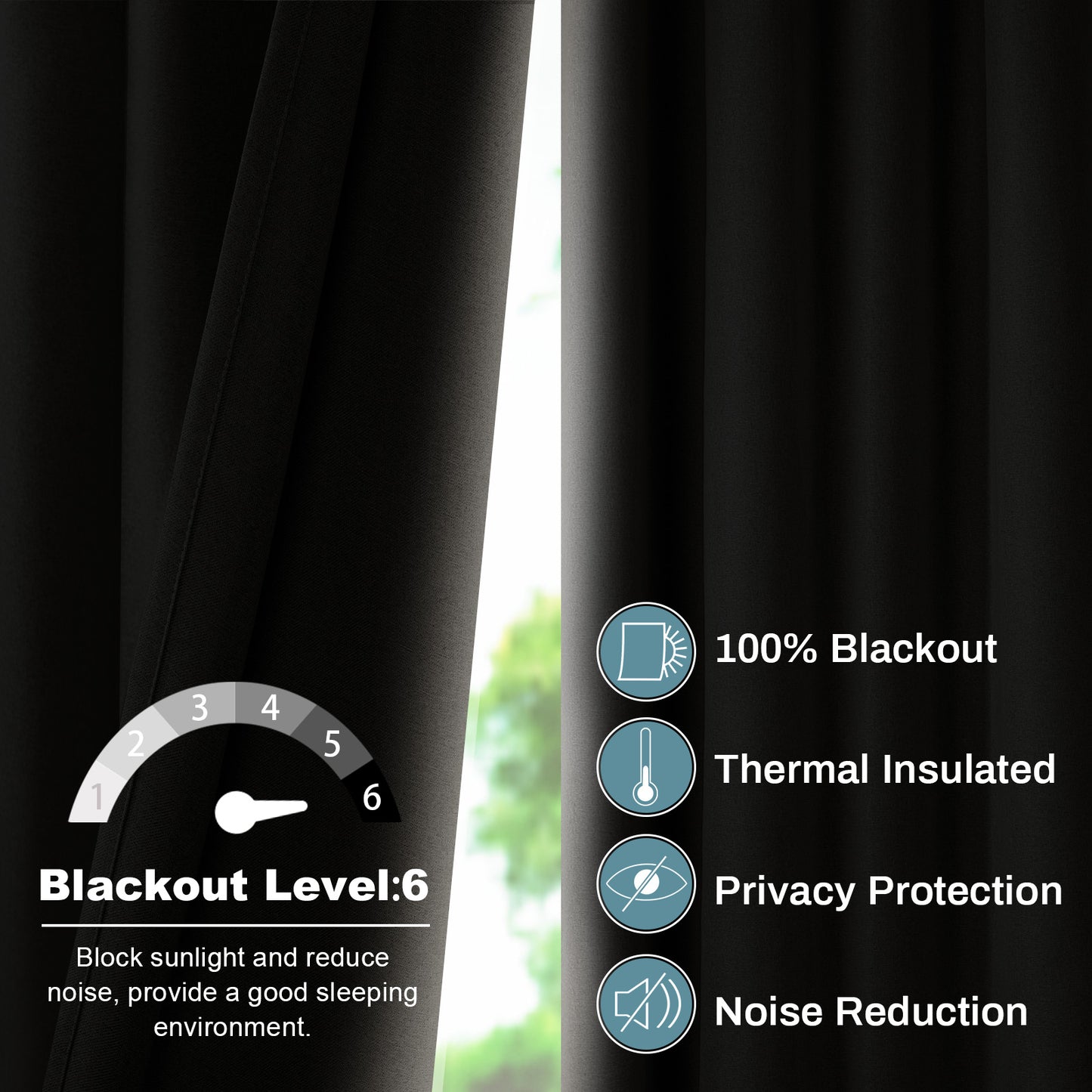 100% Blackout Linen Curtain