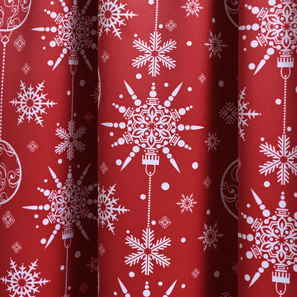 Rideaux occultants imprimés de Noël, 1 panneau, flocon de neige, 83 x 183 cm