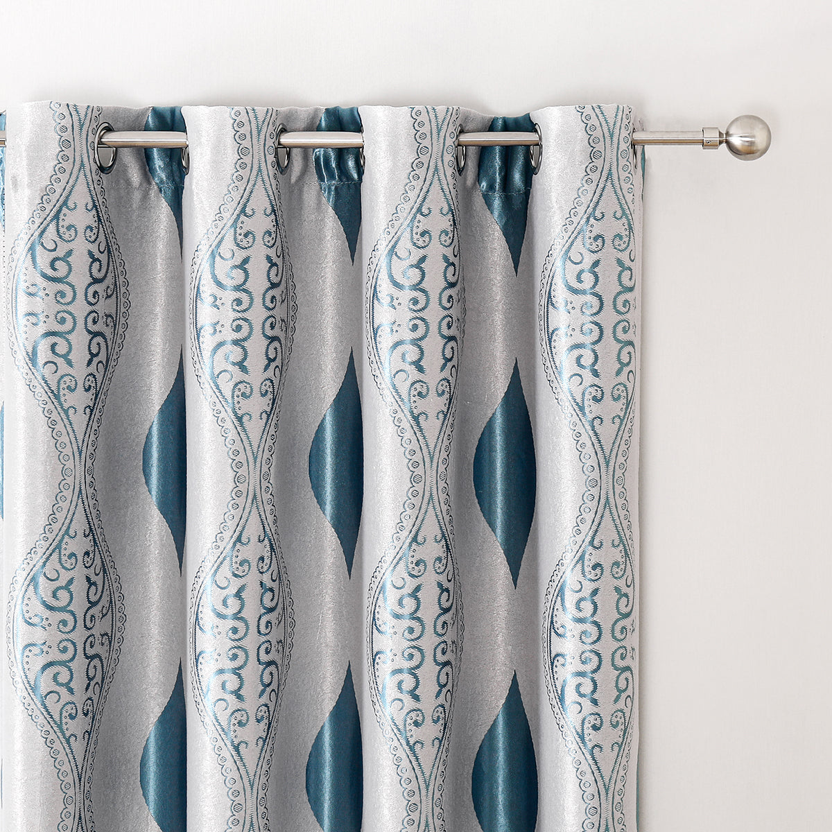 Geometric Curtains, 1 Panel, Blue, 100*130cm/100*250cm/140*260cm