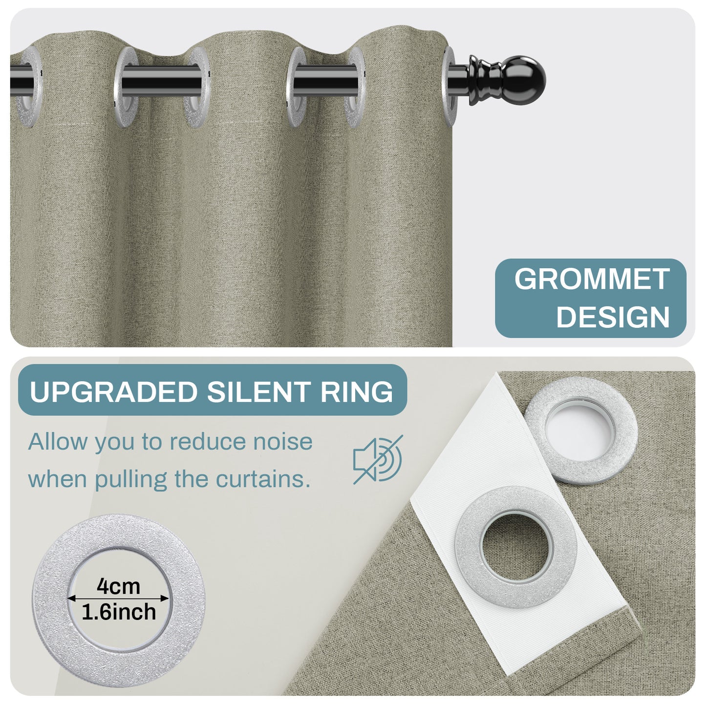 100% Blackout Linen Curtain