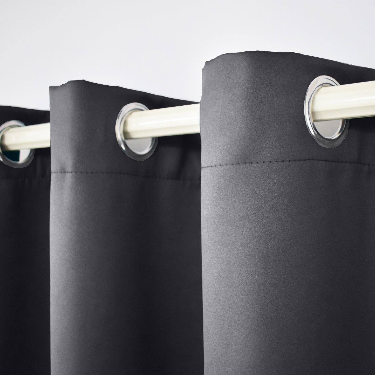 Silk Satin Curtains, 1 Panel, Gray, 132*160cm/132*183cm/132*213cm