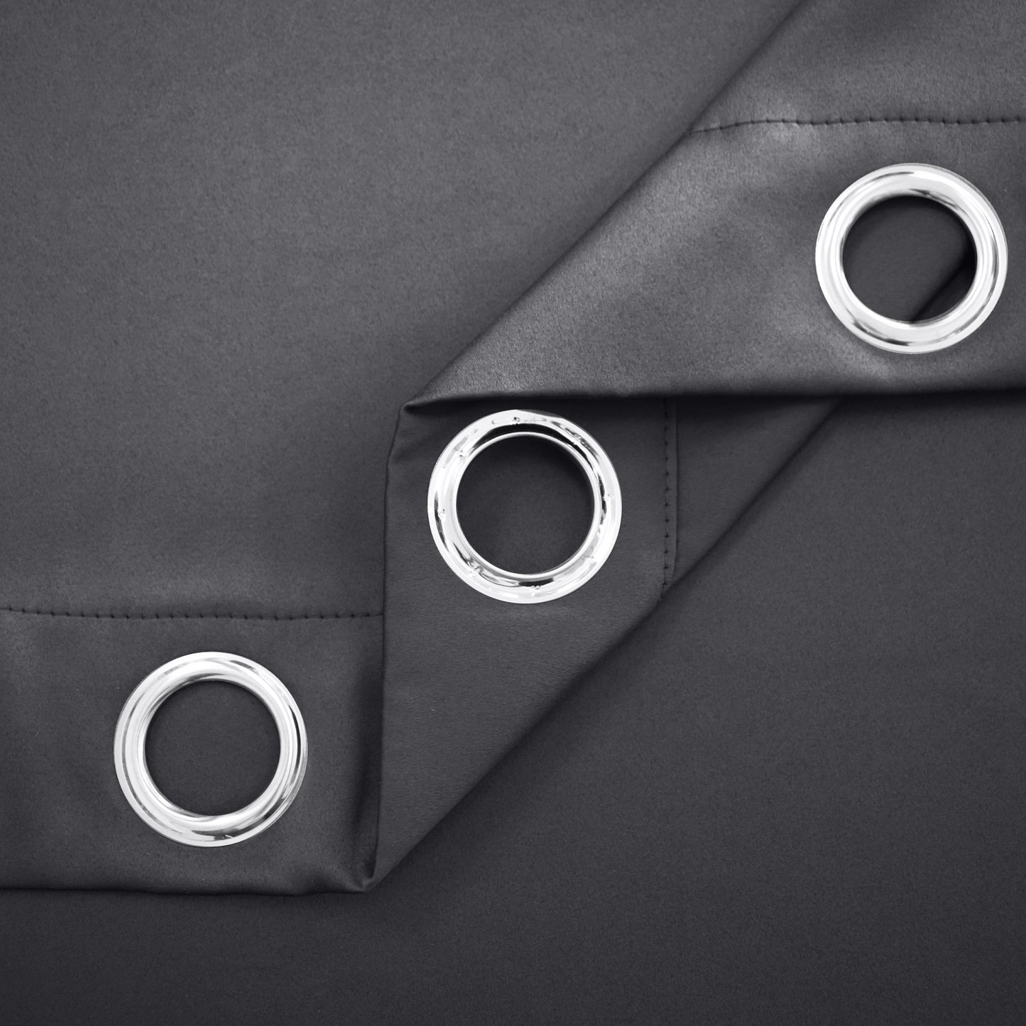 Silk Satin Curtains, 1 Panel, Gray, 132*160cm/132*183cm/132*213cm