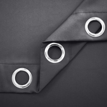 Silk Satin Curtains, 1 Panel, Gray, 132*160cm/132*183cm/132*213cm