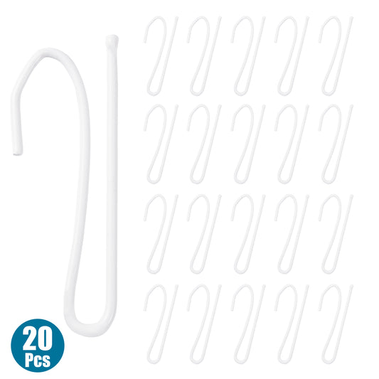 Curtain Accessories Metal Pinch Pleat Hook, 15/20Pcs, White, 6.5*2.5cm/7*2.5cm