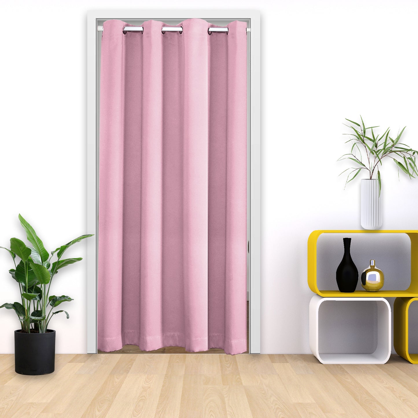 Blackout Door Curtains, 1 Panel, Pink, 132x203cm/132x244cm