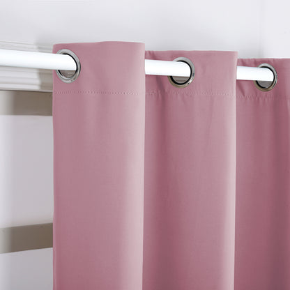 Blackout Door Curtains, 1 Panel, Pink, 132x203cm/132x244cm