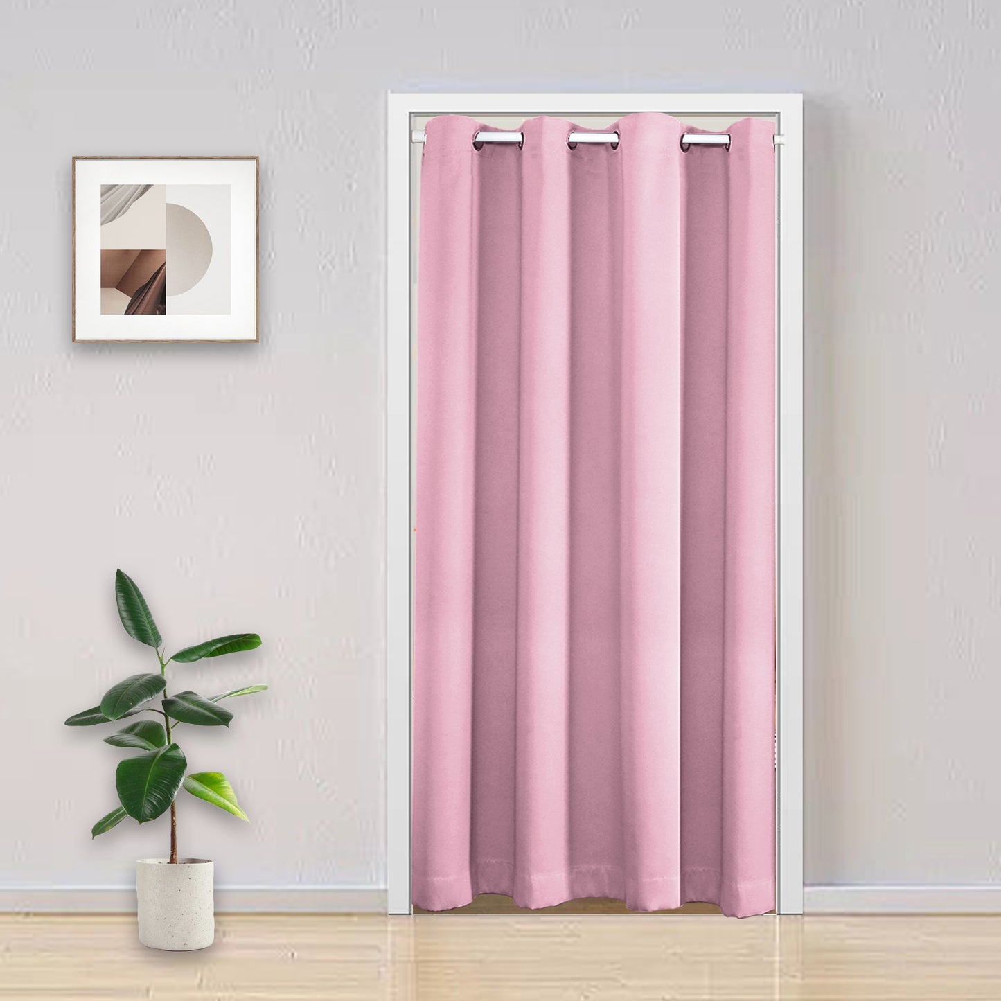Blackout Door Curtains, 1 Panel, Pink, 132x203cm/132x244cm