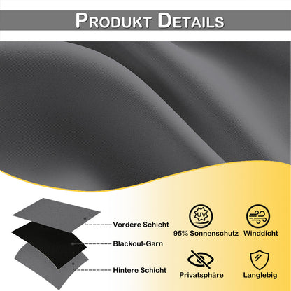 Winddichte und Wasserabweisende Verdunkelungs Vorhang für Terrasse und Garten – Magic Tape Befestigung
