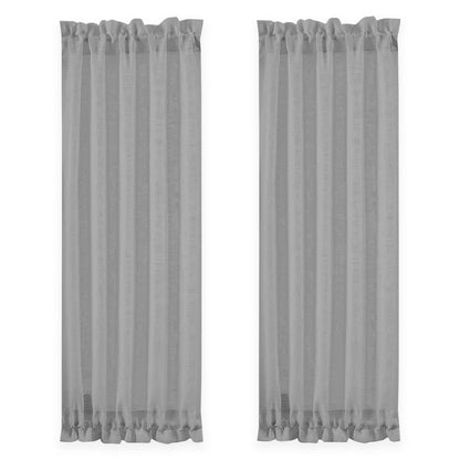 Door Sheer Curtains, 1 Panel, Gray, 64*102cm/137*102cm/64*183cm/137*183cm