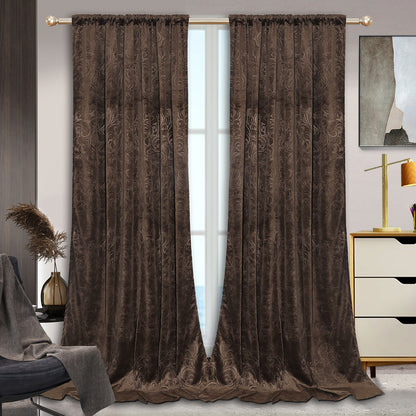 Rideaux occultants doublés de velours roulé