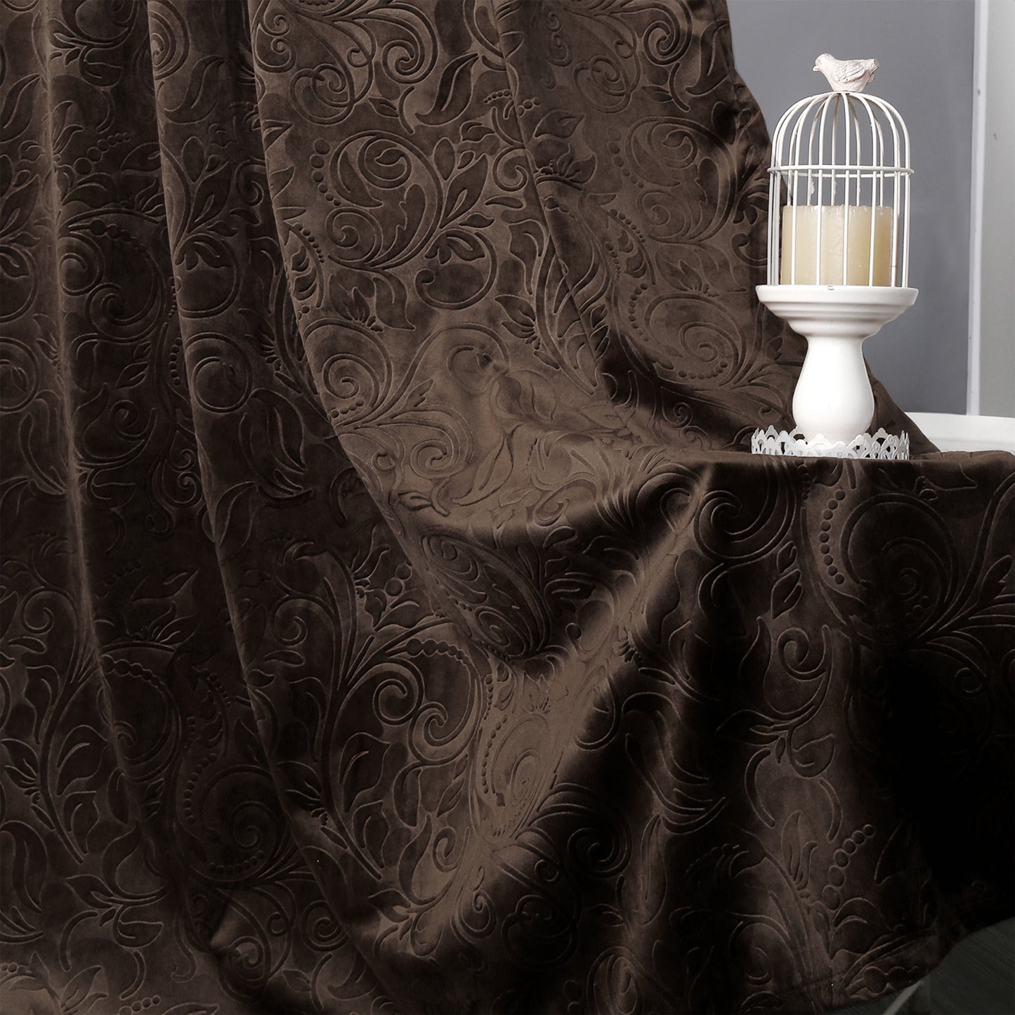 Rideaux occultants doublés de velours roulé