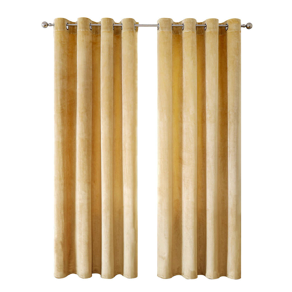 Rideaux en velours, 1 panneau, jaune, 132*164cm/132*214cm/132*244cm