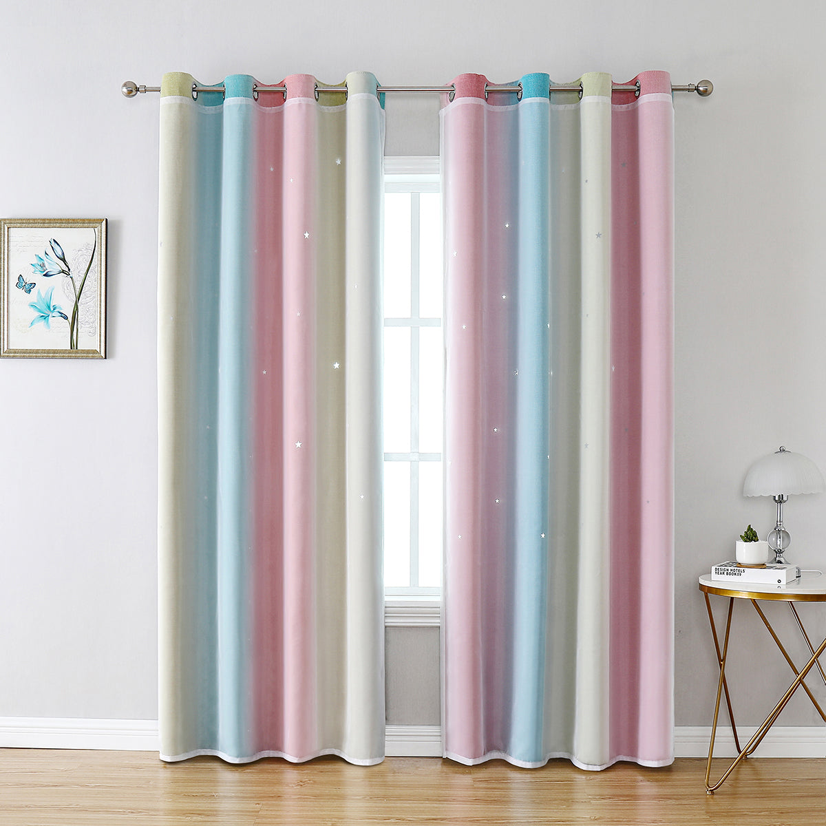 Rideaux occultants à double couche, 1 panneau, rose, 100 x 130 cm/134 x 160 cm/134 x 210 cm/134 x 240 cm