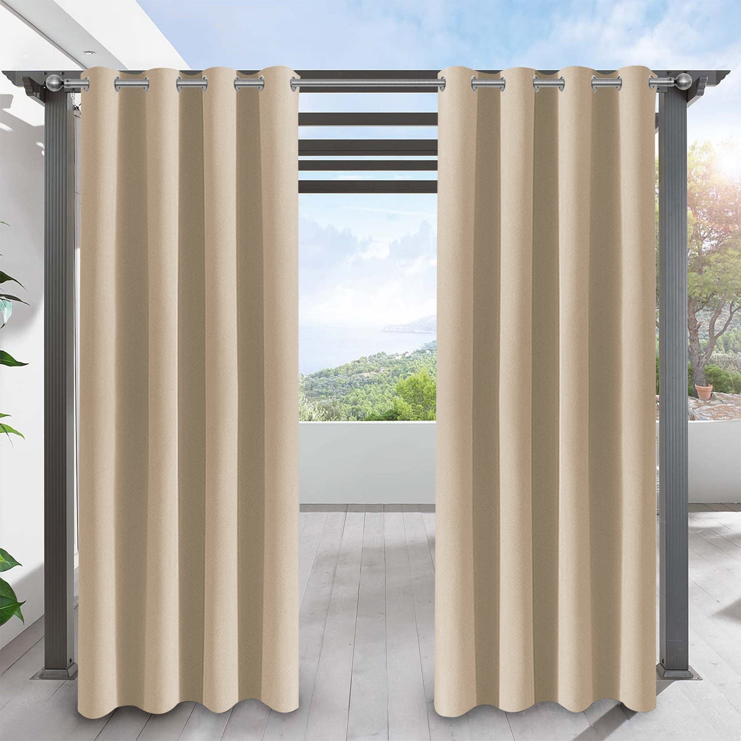 Rideau imperméable pour patio extérieur