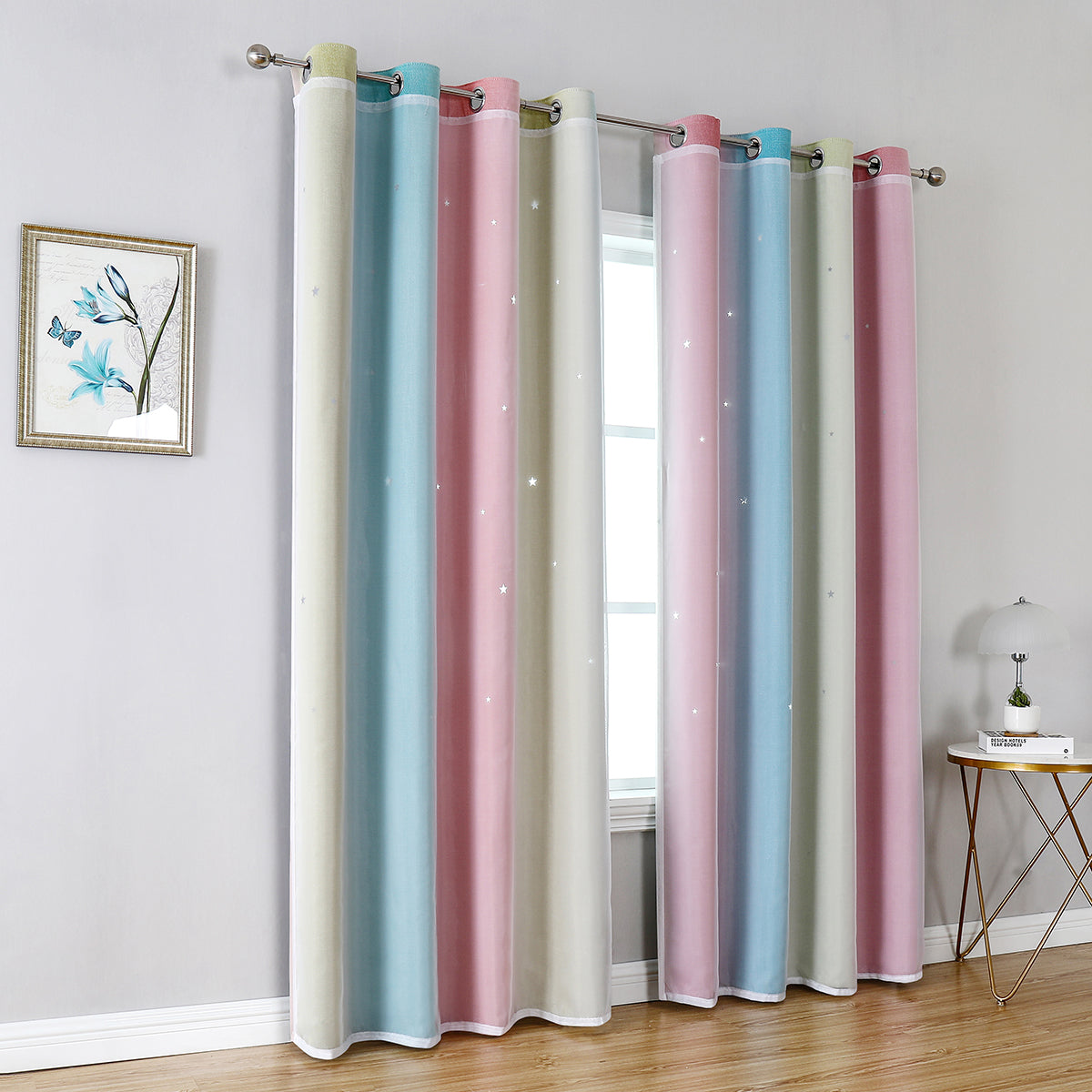 Rideaux occultants à double couche, 1 panneau, rose, 100 x 130 cm/134 x 160 cm/134 x 210 cm/134 x 240 cm