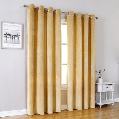 Rideaux en velours, 1 panneau, jaune, 132*164cm/132*214cm/132*244cm