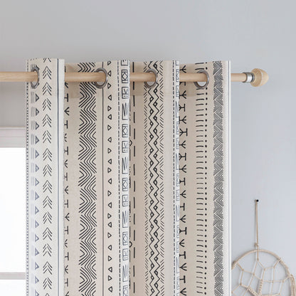 2er Set Vintage Boho Outdoor Vorhänge – Wasserdicht für Terrasse und Garten