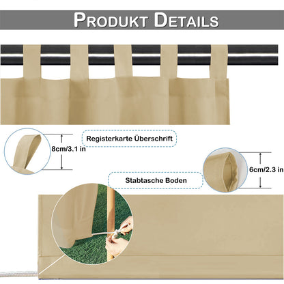 Wasserabweisender und Windstabiler Outdoor Vorhang für Terrasse und Garten