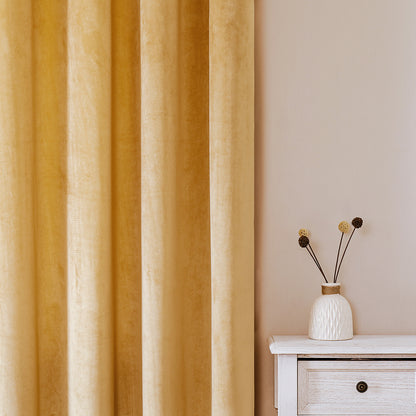 Rideaux en velours, 1 panneau, jaune, 132*164cm/132*214cm/132*244cm