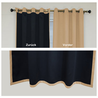 Rideaux 100 % occultants, 1 panneau, beige, 132 cm x 160 cm/132 cm x 213 cm