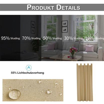 Wasserabweisender und Windstabiler Outdoor Vorhang für Terrasse und Garten