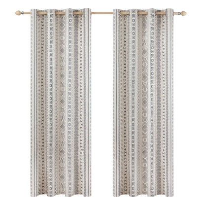 2er Set Vintage Boho Outdoor Vorhänge – Wasserdicht für Terrasse und Garten