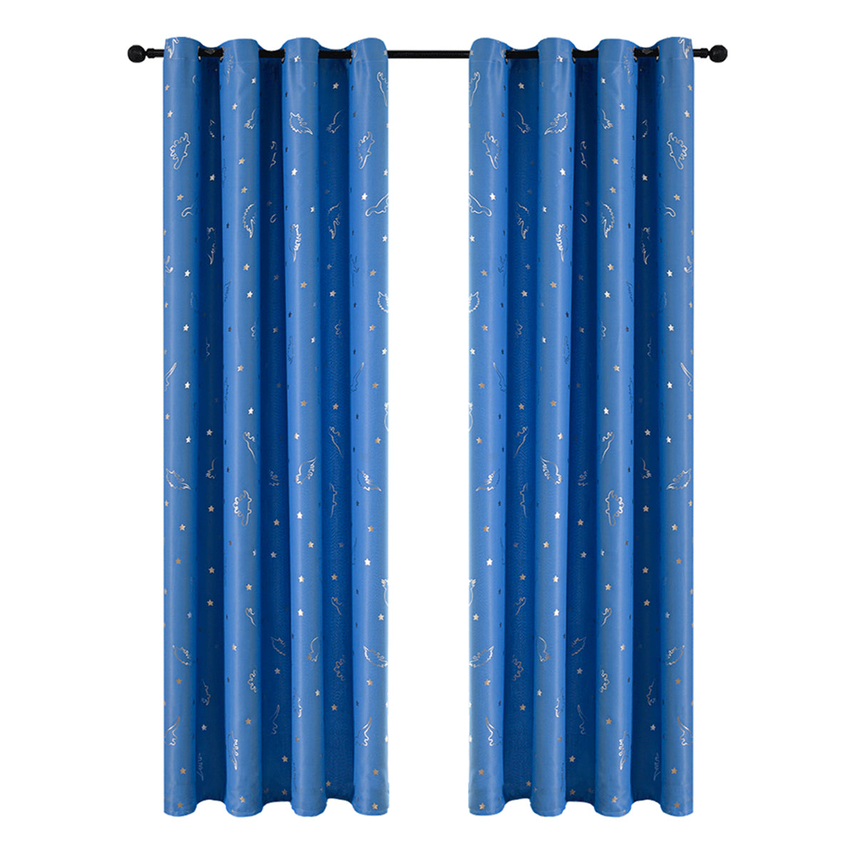 Rideaux imprimés dinosaures, 1 panneau, bleu, 100*130cm/100*250cm/140*260cm