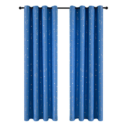 Rideaux imprimés dinosaures, 1 panneau, bleu, 100*130cm/100*250cm/140*260cm