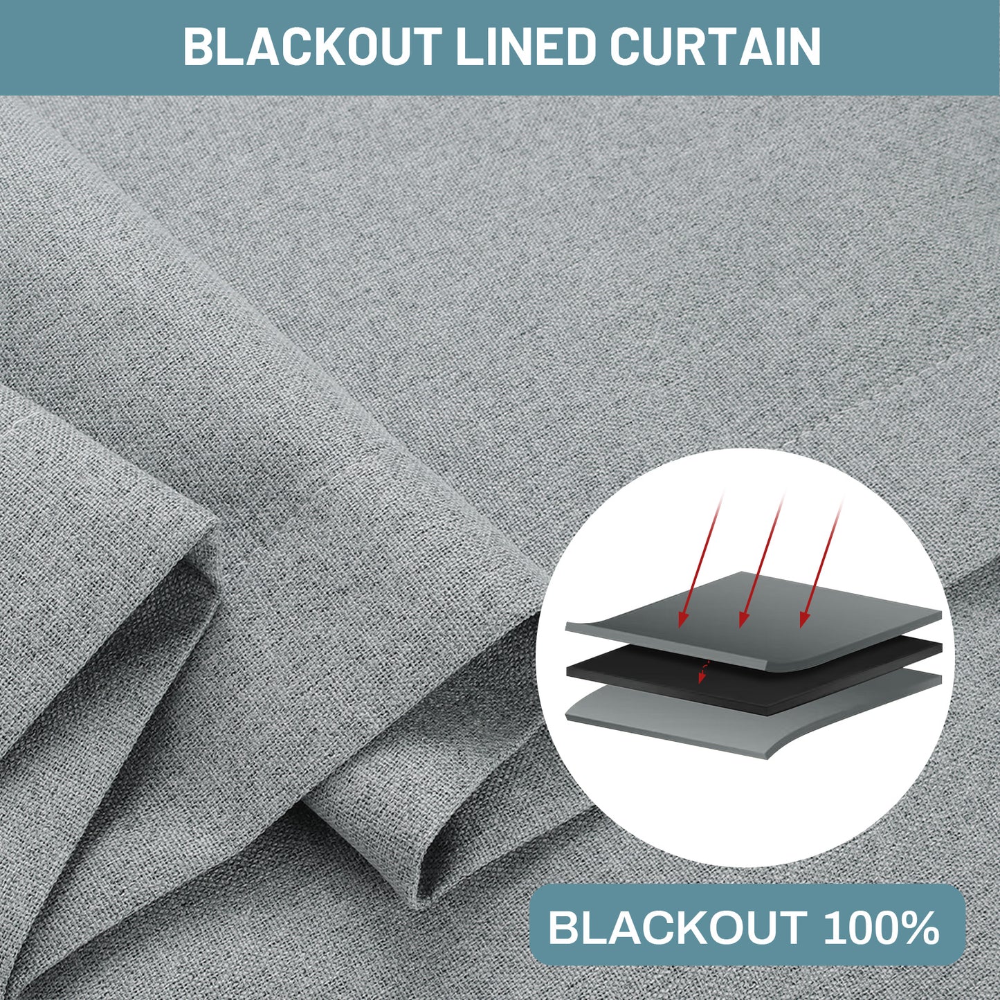 100% Blackout Linen Curtain
