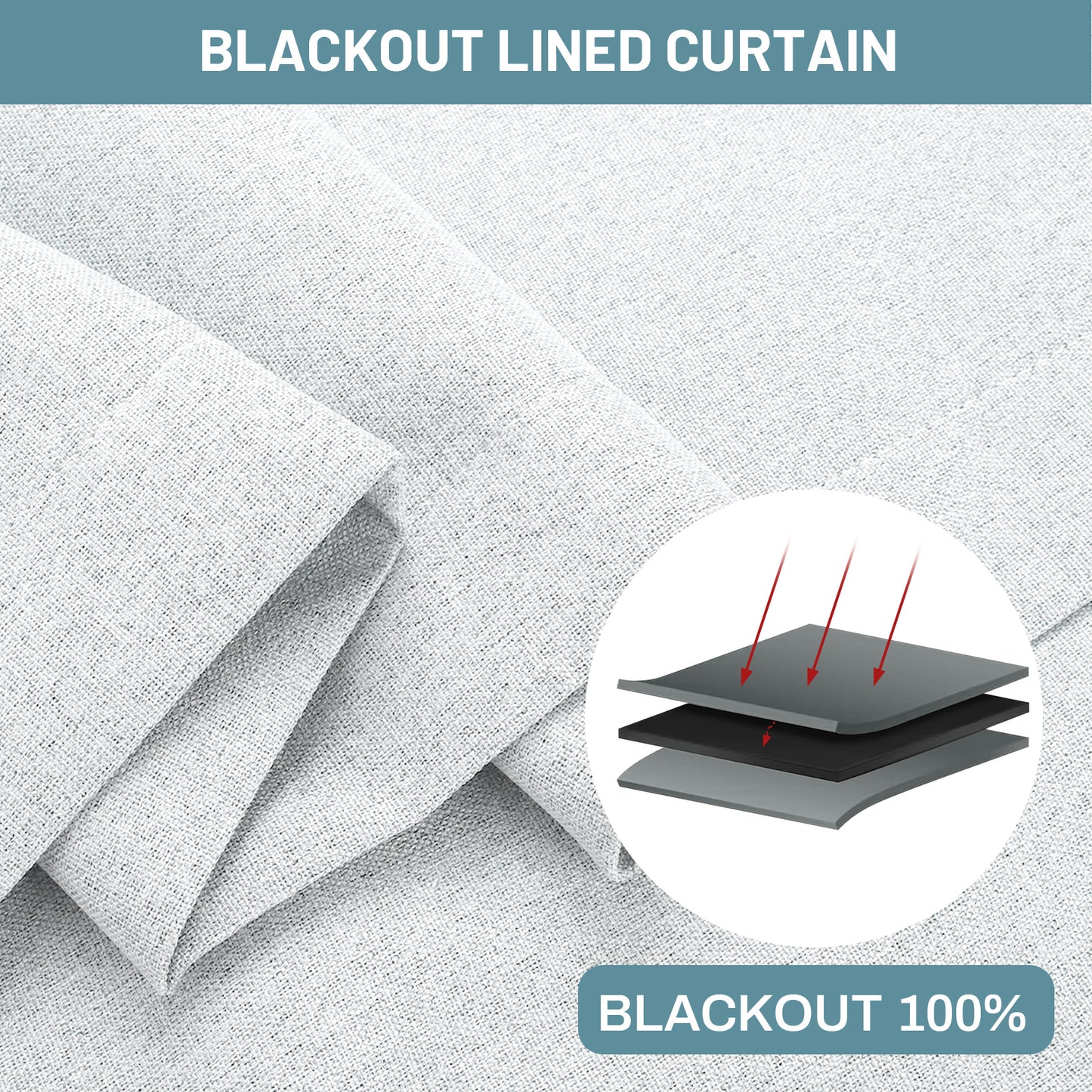 100% Blackout Linen Curtain