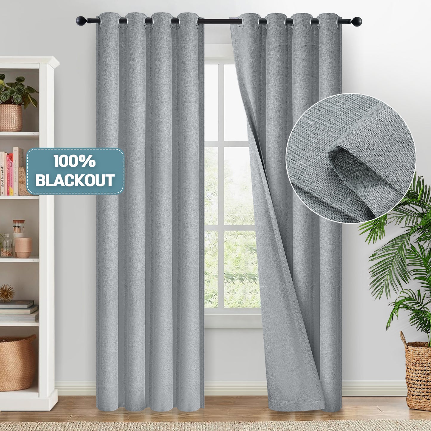 100% Blackout Linen Curtain