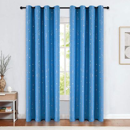 Rideaux imprimés dinosaures, 1 panneau, bleu, 100*130cm/100*250cm/140*260cm