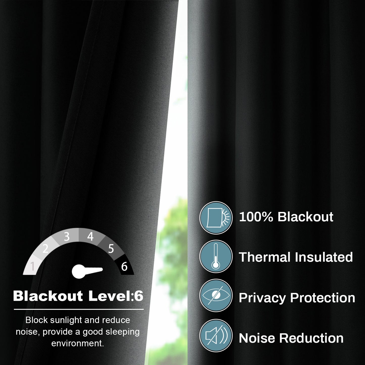 100% Blackout Linen Curtain