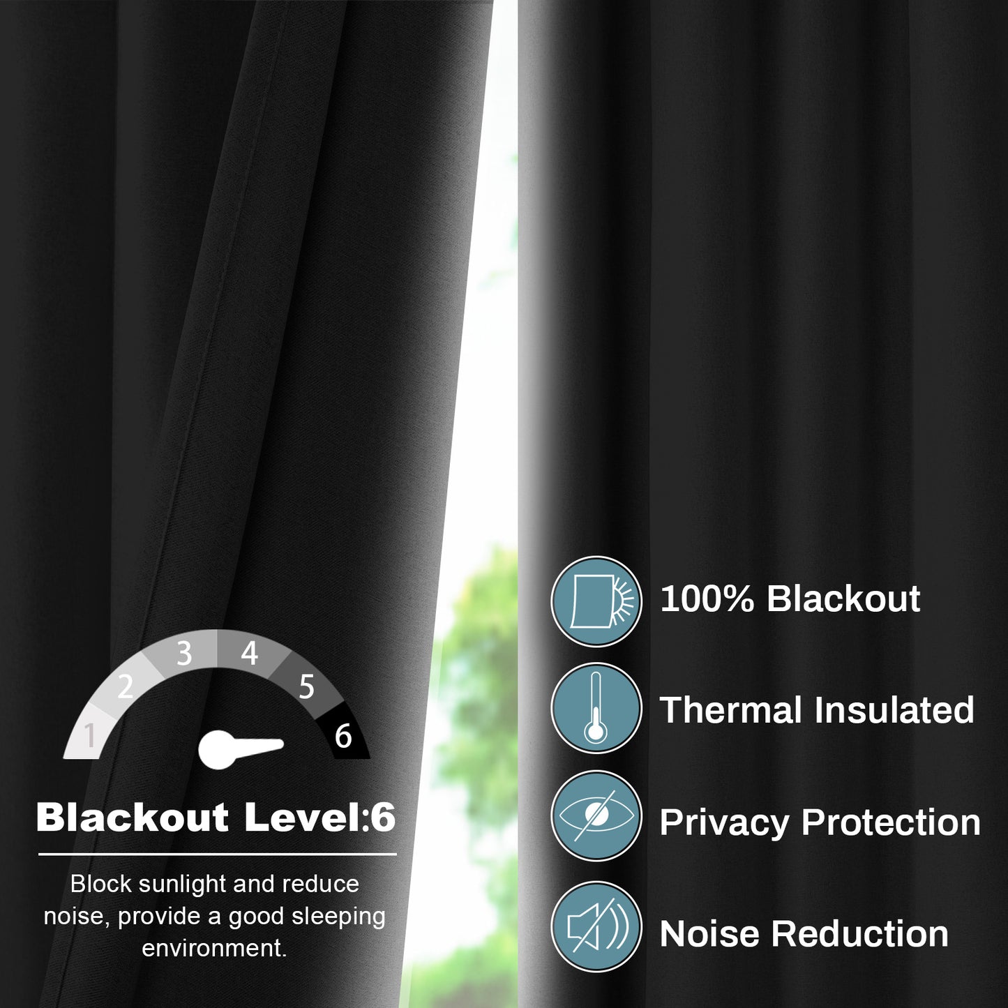 100% Blackout Linen Curtain