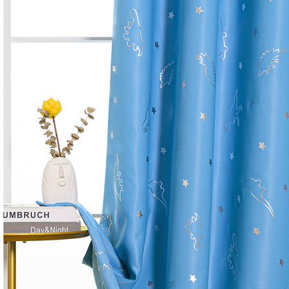 Rideaux imprimés dinosaures, 1 panneau, bleu, 100*130cm/100*250cm/140*260cm