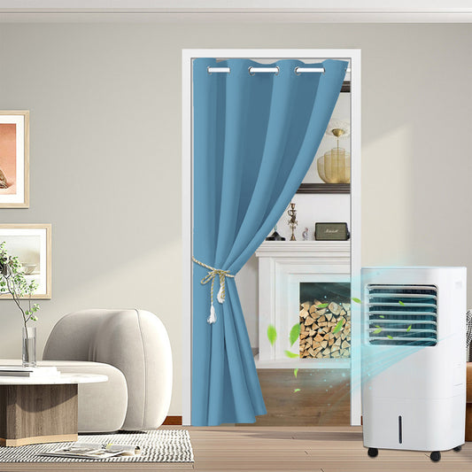 Blackout Door Curtains, 1 Panel, Blue, 132x203cm/132x244cm